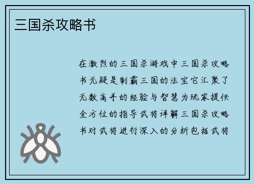 三国杀攻略书
